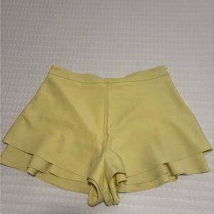 Zara Light Yellow Ruffle Hem Skorts